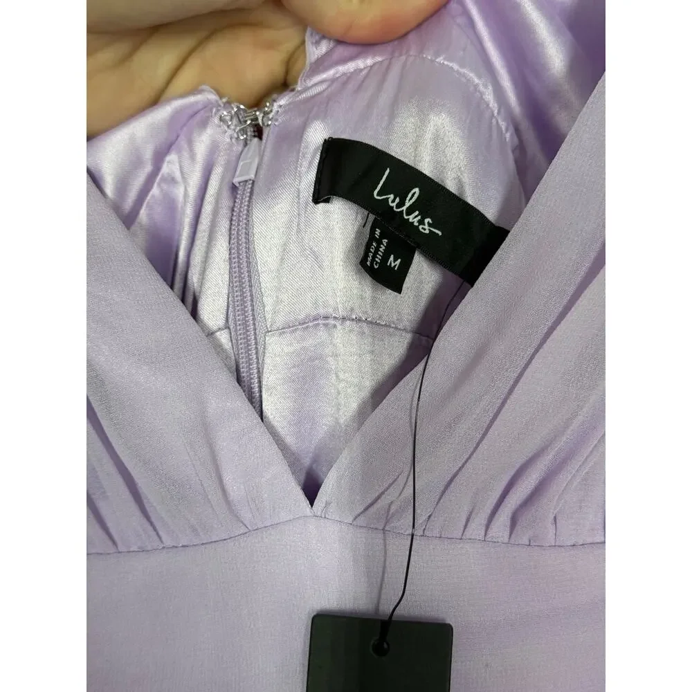 Lulus Amazing Evening Maxi Dress Women's Medium Lavender Tiered Chiffon NWT - Picture 10 of 12